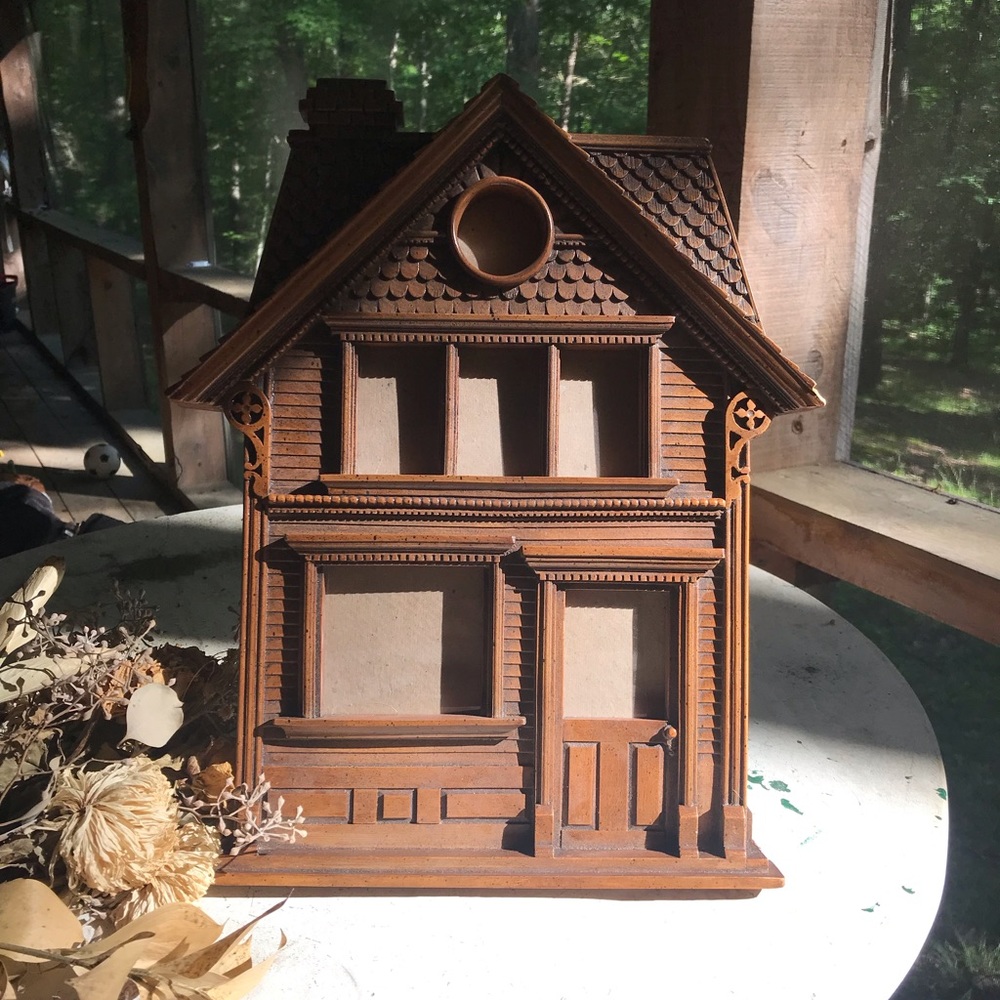 Wooden Townhouse Photo Frame Vintage